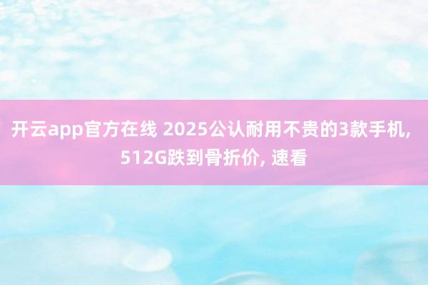 开云app官方在线 2025公认耐用不贵的3款手机, 512G跌到骨折价, 速看