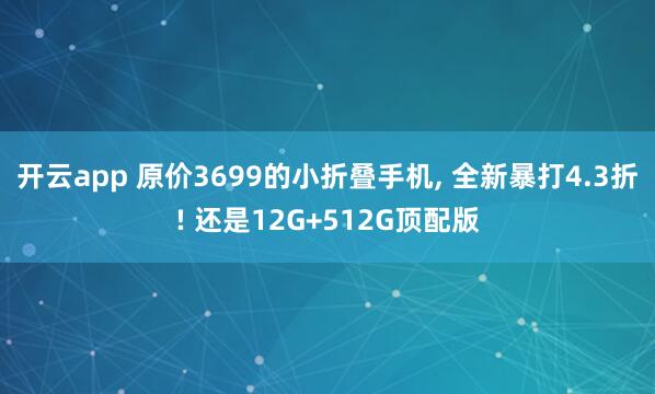 开云app 原价3699的小折叠手机, 全新暴打4.3折! 还是12G+512G顶配版