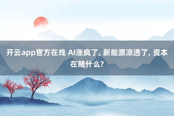 开云app官方在线 AI涨疯了, 新能源凉透了, 资本在赌什么?
