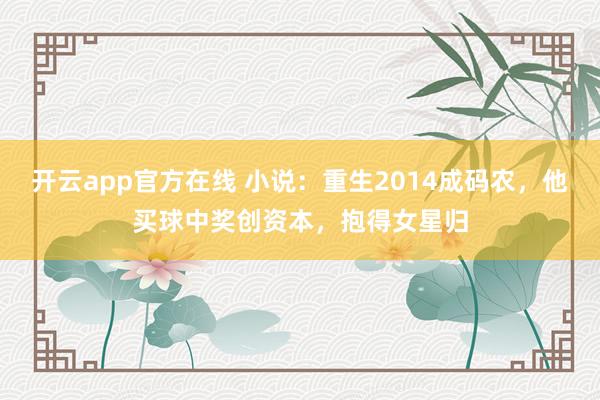 开云app官方在线 小说:重生2014成码农,他买球中奖创资本,抱得女星归