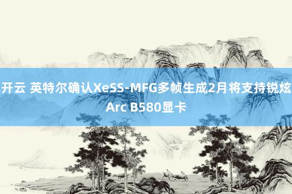 开云 英特尔确认XeSS-MFG多帧生成2月将支持锐炫Arc B580显卡