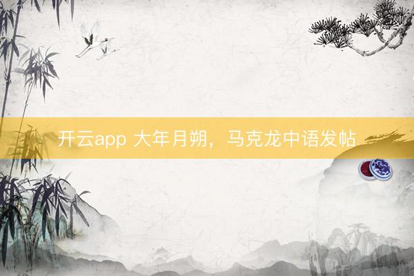 开云app 大年月朔，马克龙中语发帖