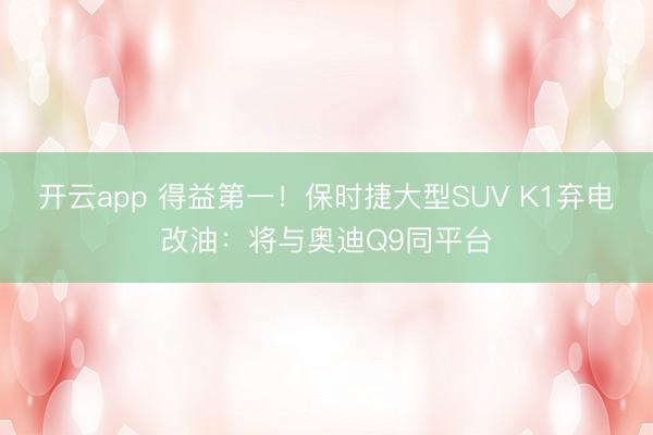 开云app 得益第一!保时捷大型SUV K1弃电改油:将与奥迪Q9同平台